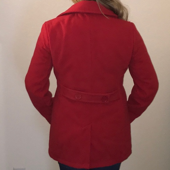 Red Pea Coat - Picture 2 of 6